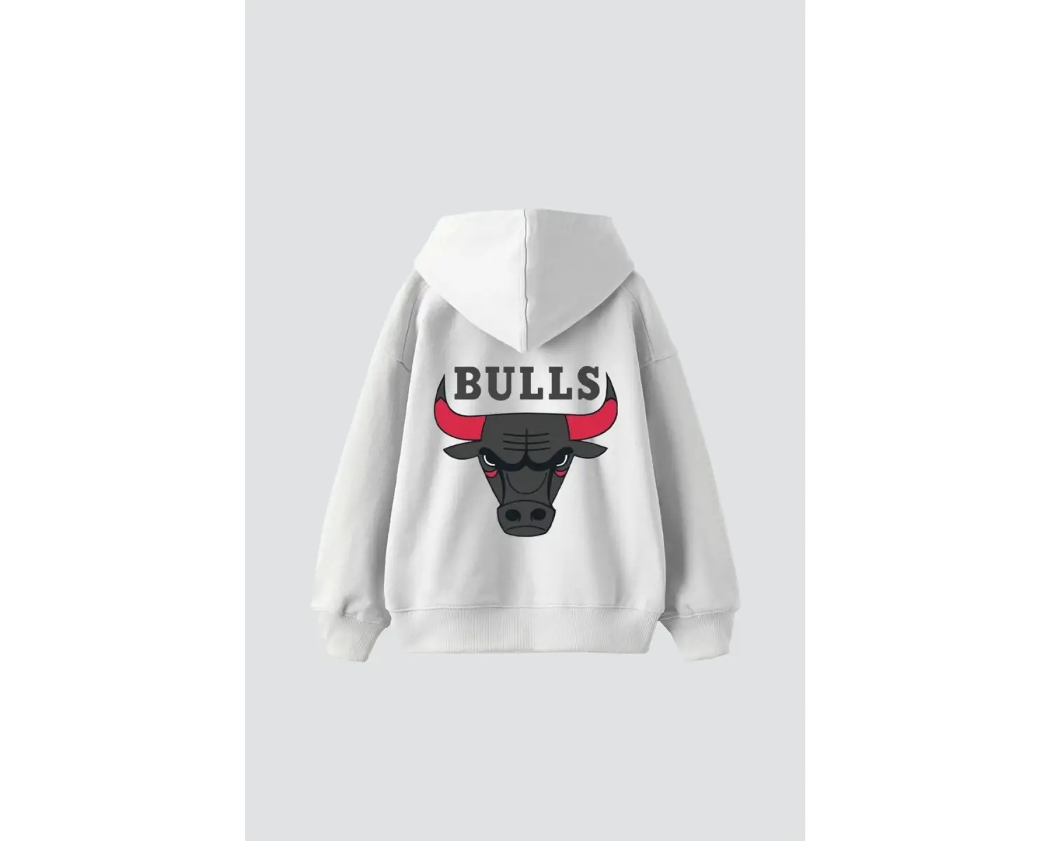 Bulls Baskılı Oversize Unisex Beyaz