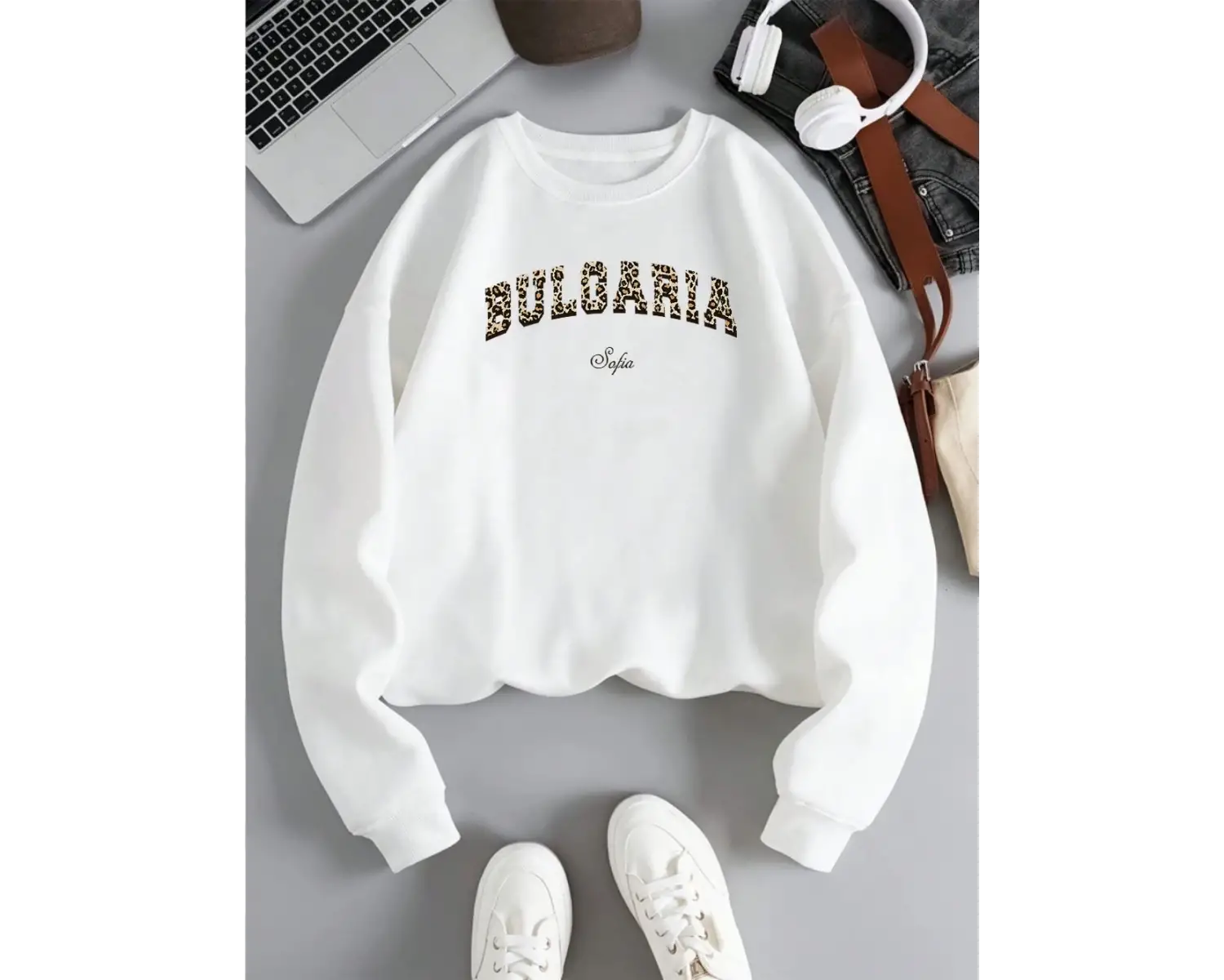 Buloaria Sofia Desen Yeni Moda Kazak Bayan Gevşek Polar Kazak O-Boyun Sonbahar Kış Tişörtü So