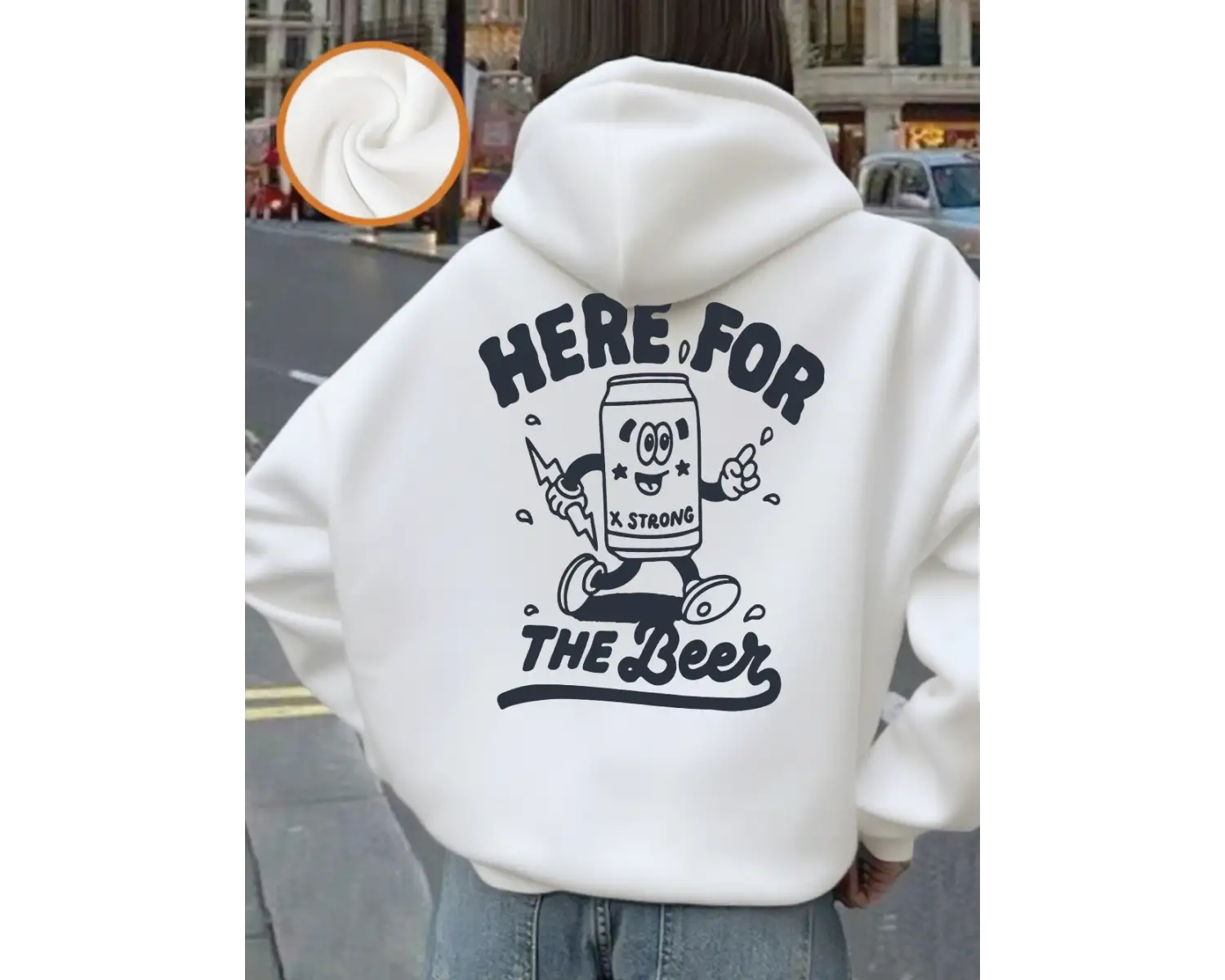 Burada Bira İçin Baskılı Kapüşonlu Üstler Bayanlar Kışlık Polar Sıcak Sweatshirtler Günlük Ce