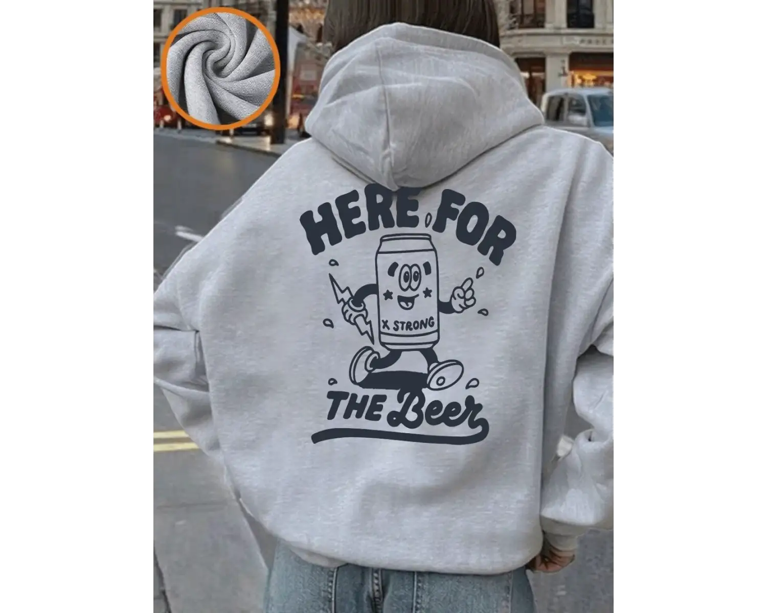 Burada Bira İçin Baskılı Kapüşonlu Üstler Bayanlar Kışlık Polar Sıcak Sweatshirtler Günlük Ce