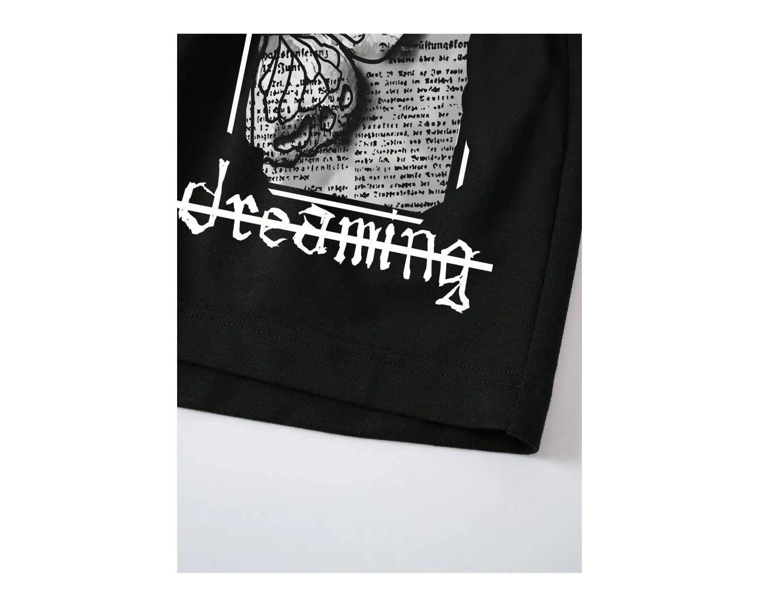 Butterfly & Slogan Graphic Drawstring Waist Track Şort