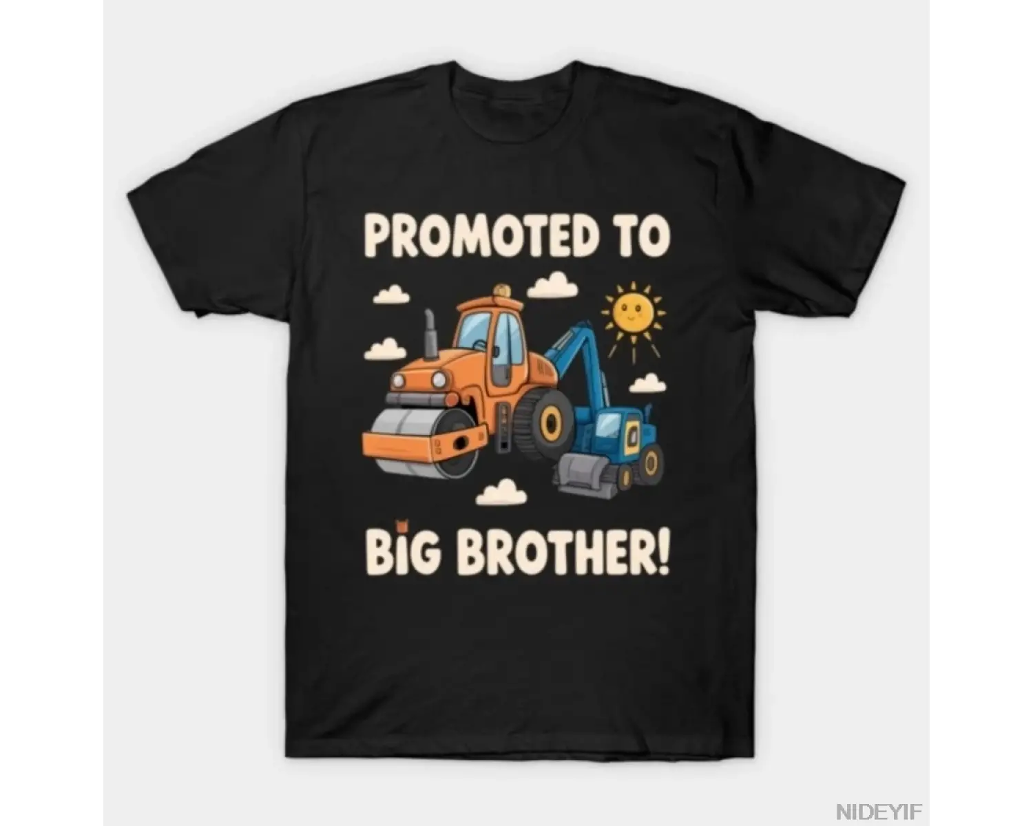 Büyük Kardeşe Terfi Edildi Bebek Aile Eğlencesi Duyuru Erkekler Kadınlar İçin Tişört %100 Pam