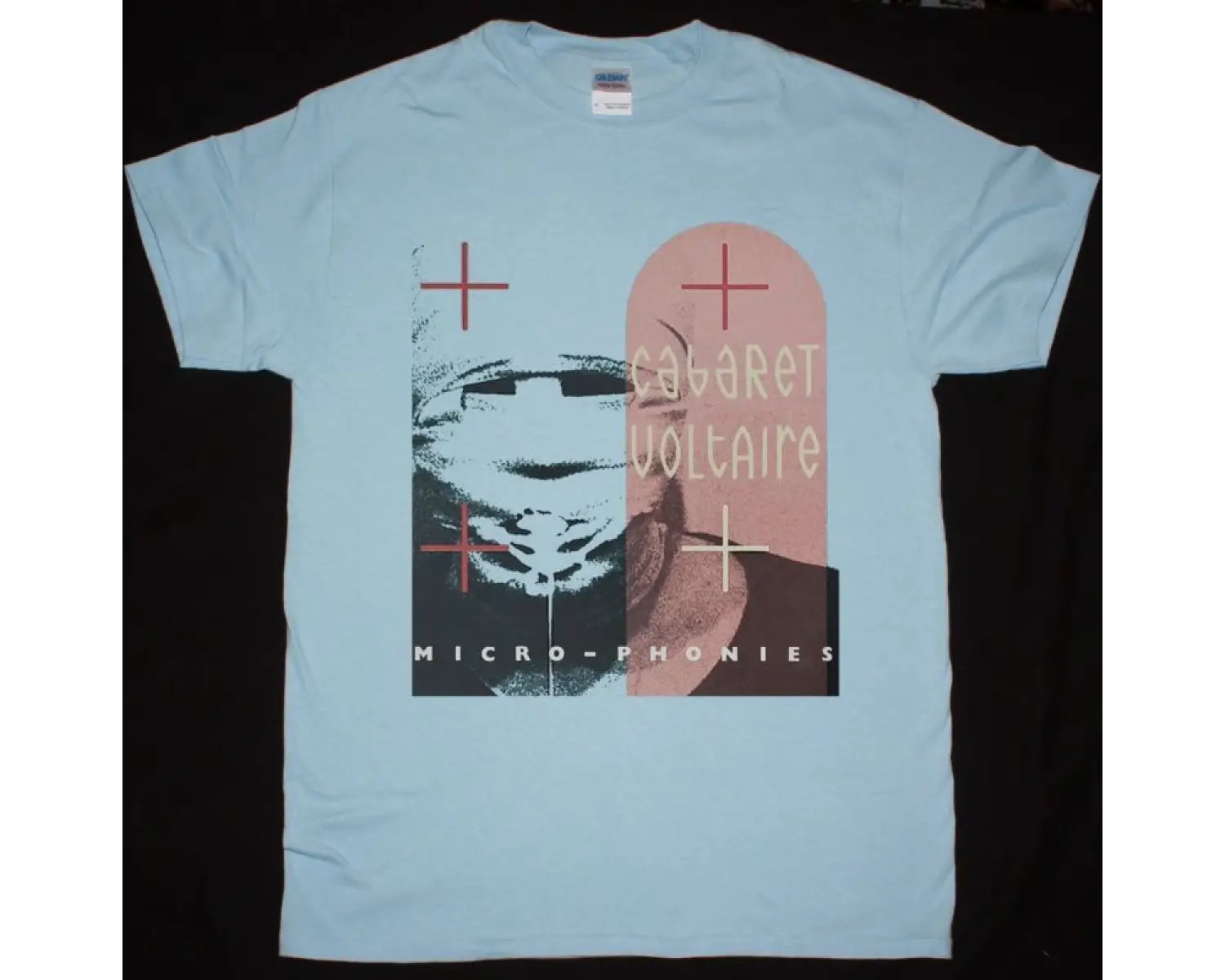 CABARET VOLTAIRE MICRO PHONIES NEW LIGHT BLUE T-SHIRT