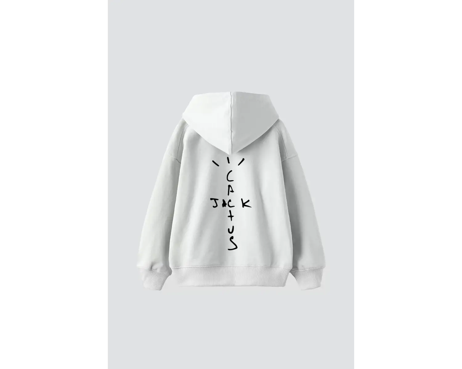 Cactus Jack Sırt Baskılı Oversize Unisex Beyaz