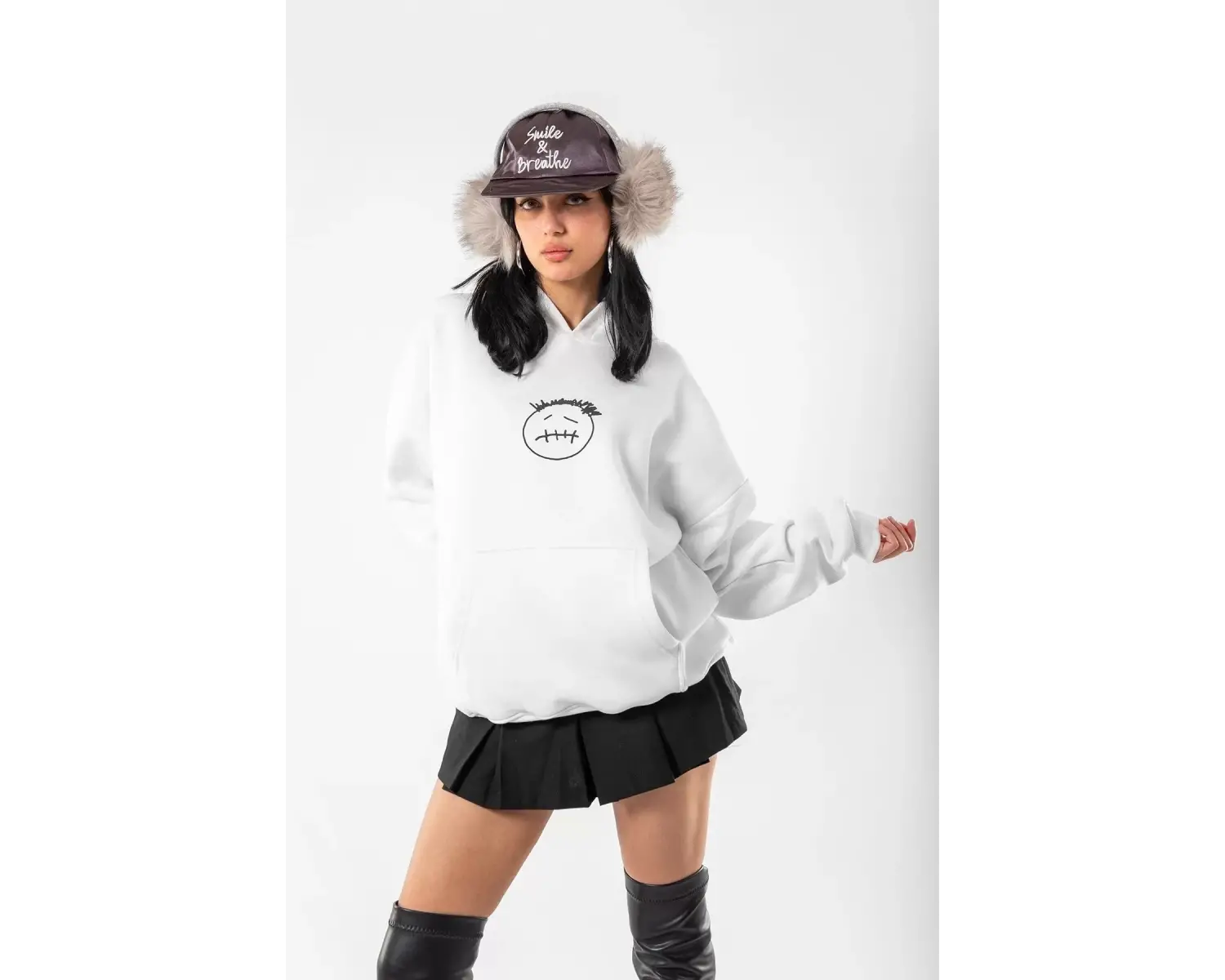 Cactus Jack Sırt Baskılı Oversize Unisex Beyaz