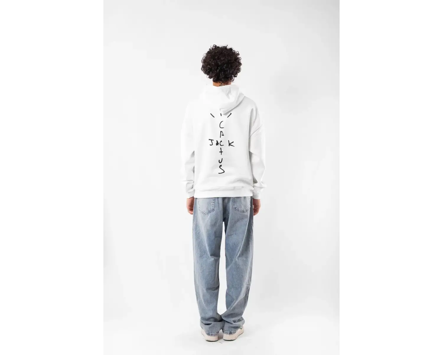 Cactus Jack Sırt Baskılı Oversize Unisex Beyaz