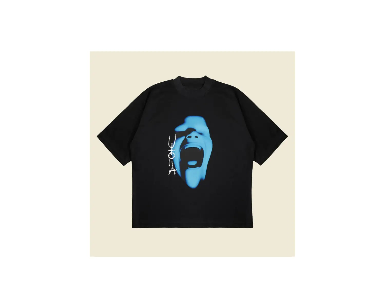 Cactusj Utopia Scream Baskılı Oversize Unisex Pamuklu Nefes Alan Kalın Kumaşlı