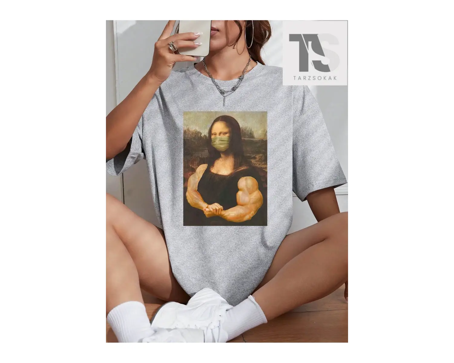 Cadılar Bayramı Kafatası ve Sloganlı Grafik Düşük Omuz Tişörtü