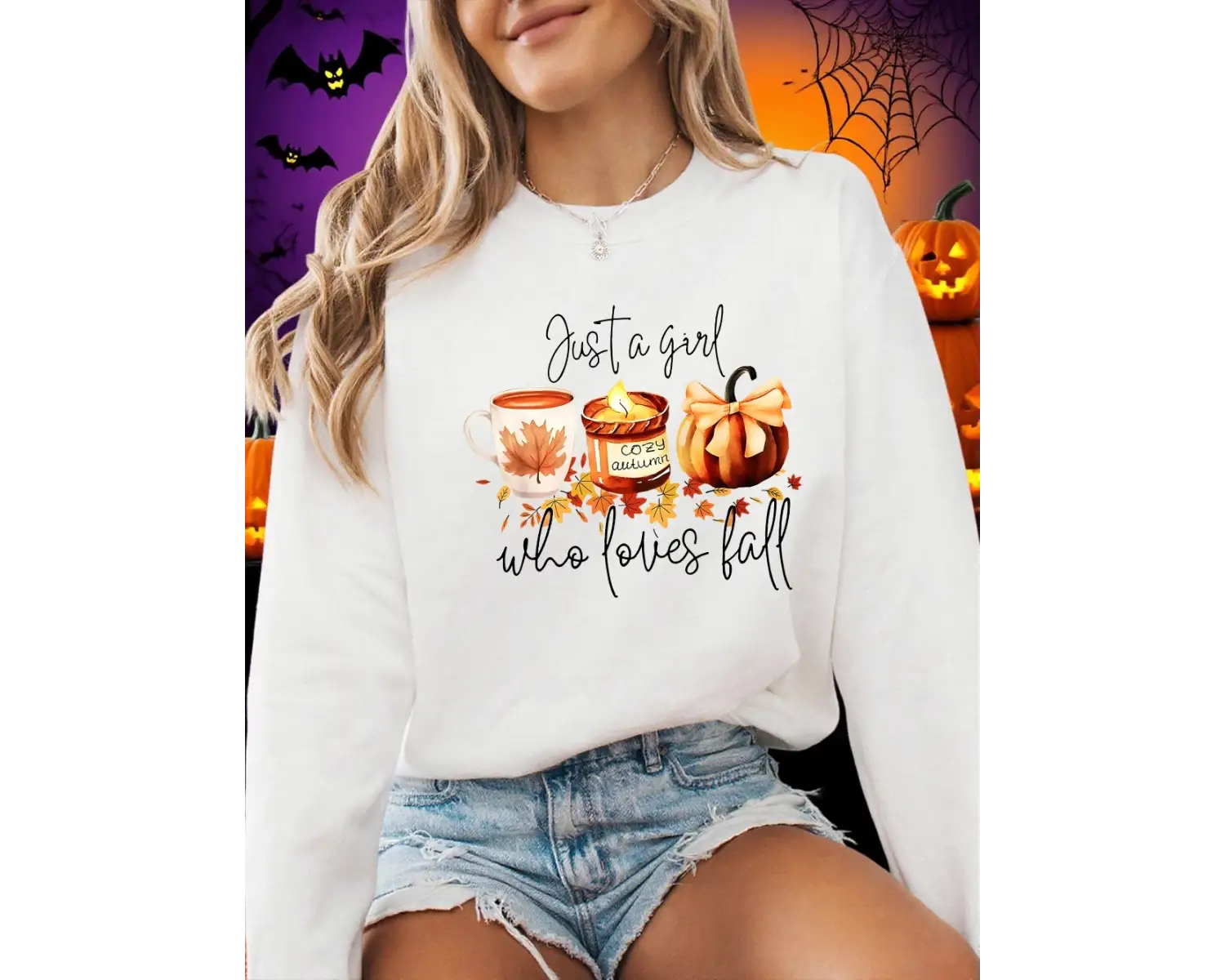 Cadılar bayramı Kazak Kadın Kız Sonbaharı Seven Kabak Baskılı Kapüşonlular Crewneck Gevşek Po