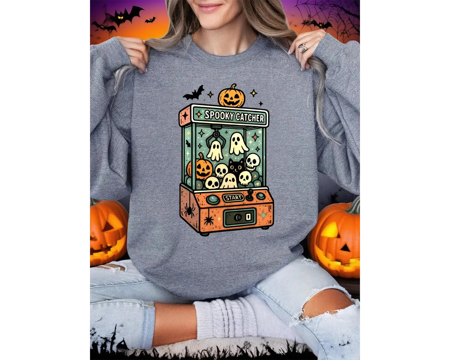 Cadılar bayramı Temalı Bebek Makinesi Baskılar Tişörtü Kadın Gevşek Temelleri Hoodie Polar Sı