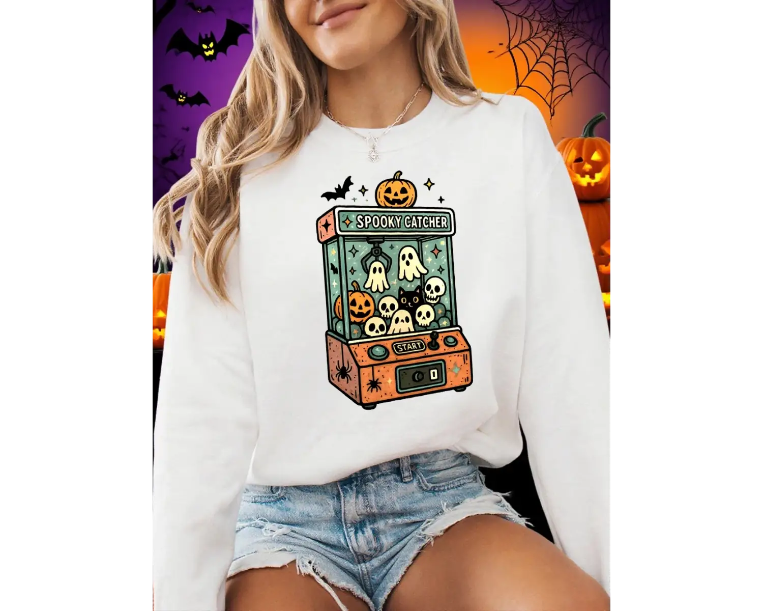 Cadılar bayramı Temalı Bebek Makinesi Baskılar Tişörtü Kadın Gevşek Temelleri Hoodie Polar Sı