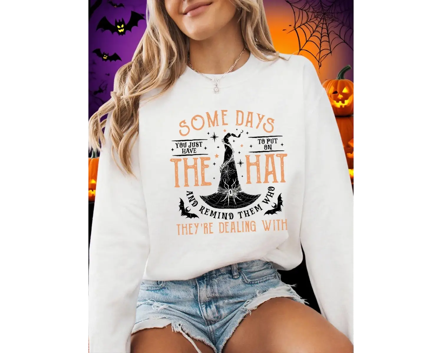 Cadılar bayramı Tişörtü Bayan Cadı Şapkası Yarasa Baskılı Kapüşonlular Bisiklet Yaka Gevşek P