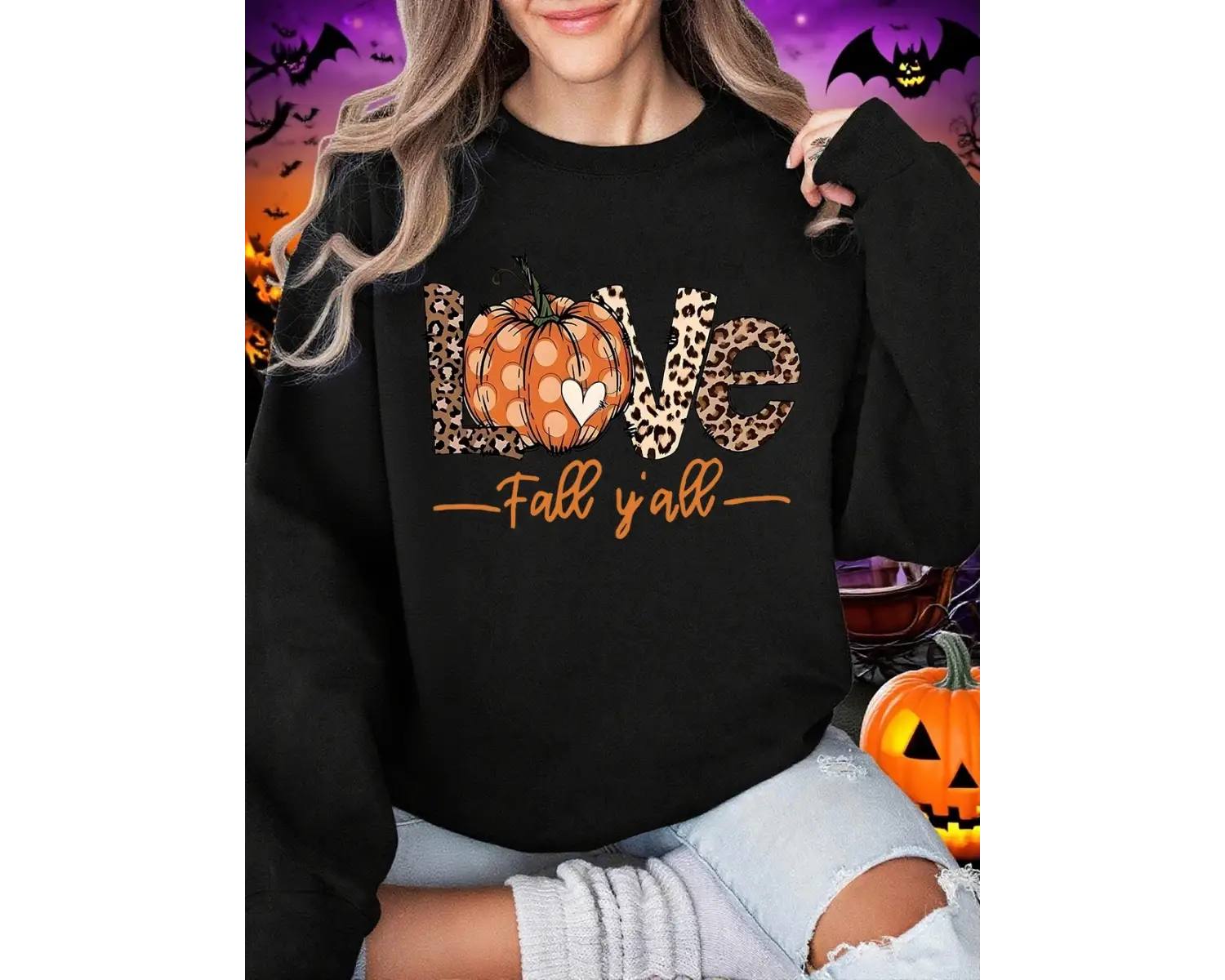 Cadılar bayramı tişörtü kadın aşk sonbahar YAll baskı kapüşonlu üst polar sıcak bisiklet yak