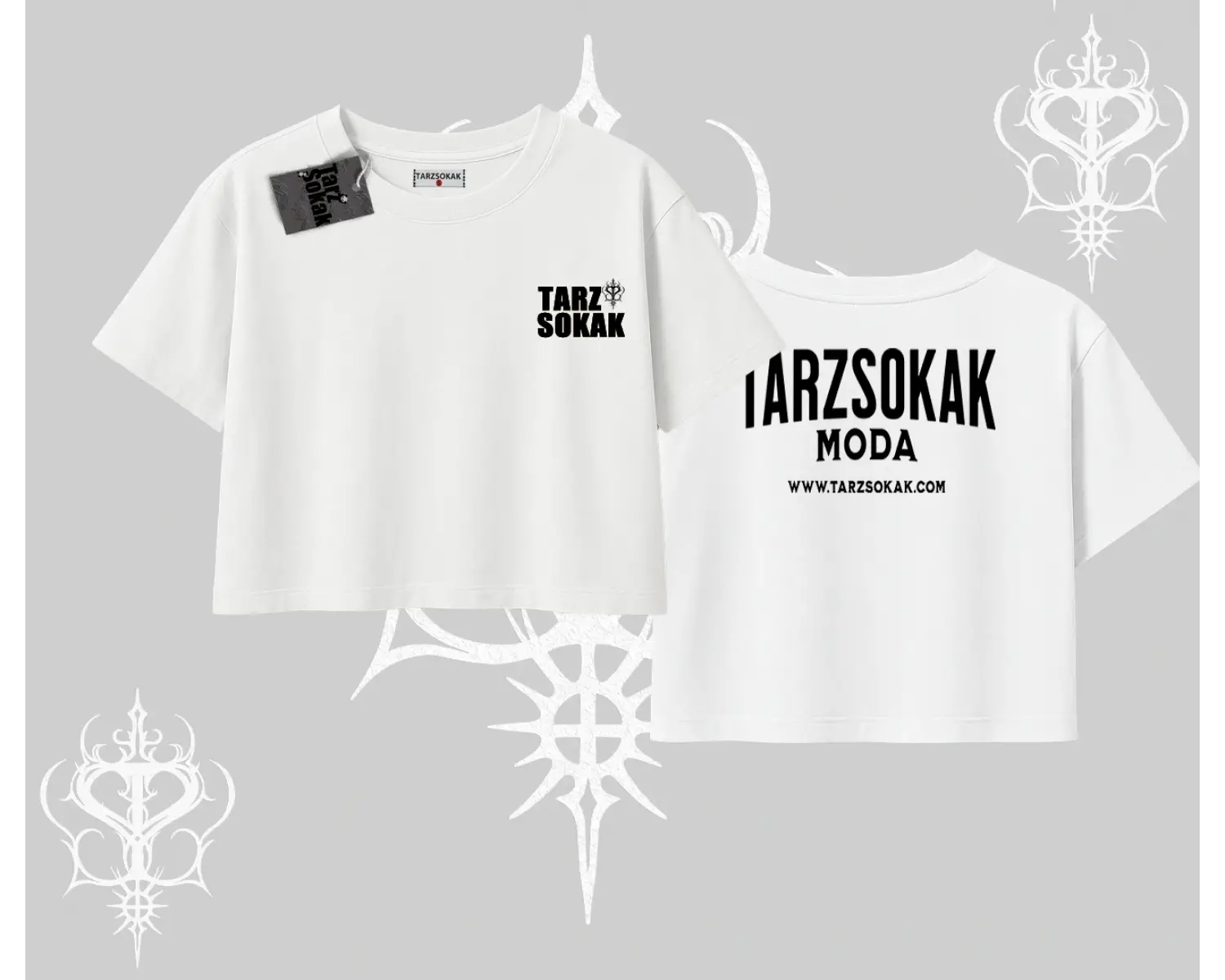 Cafe - Butik - Galeri vb işyerlerine  KADIN CROP T-shirt