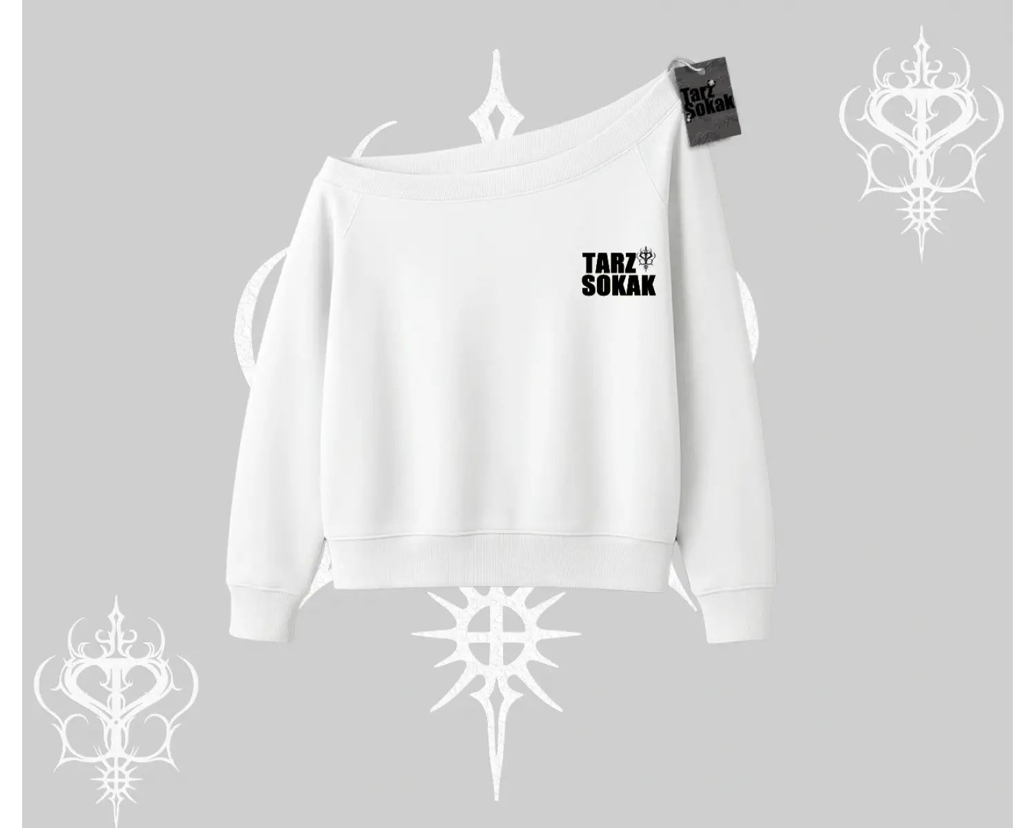 Cafe - Butik - Galeri vb işyerlerine  Kadın KAYIK YAKA Sweatshirt