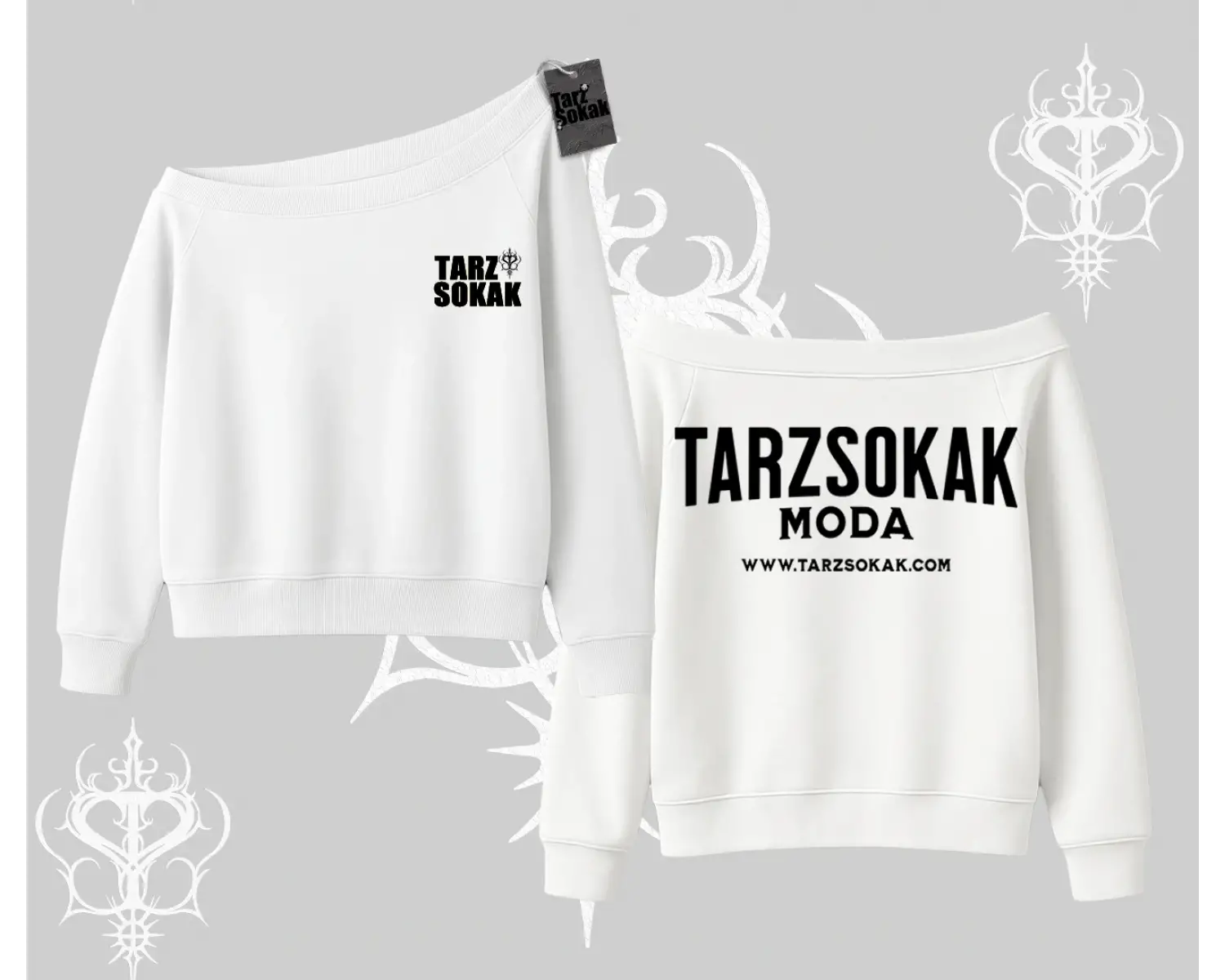 Cafe - Butik - Galeri vb işyerlerine  Kadın KAYIK YAKA Sweatshirt