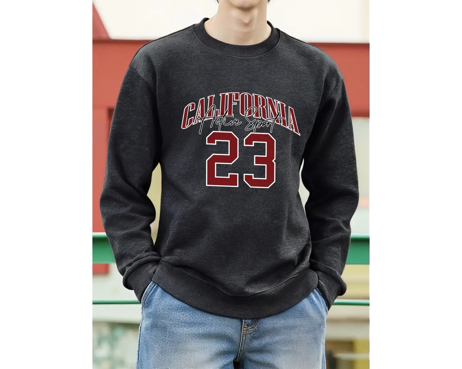 California Active Sport 23 Tasarım Erkek Tişörtü Moda Sokak Kazak Polar Günlük Giysiler Bisik