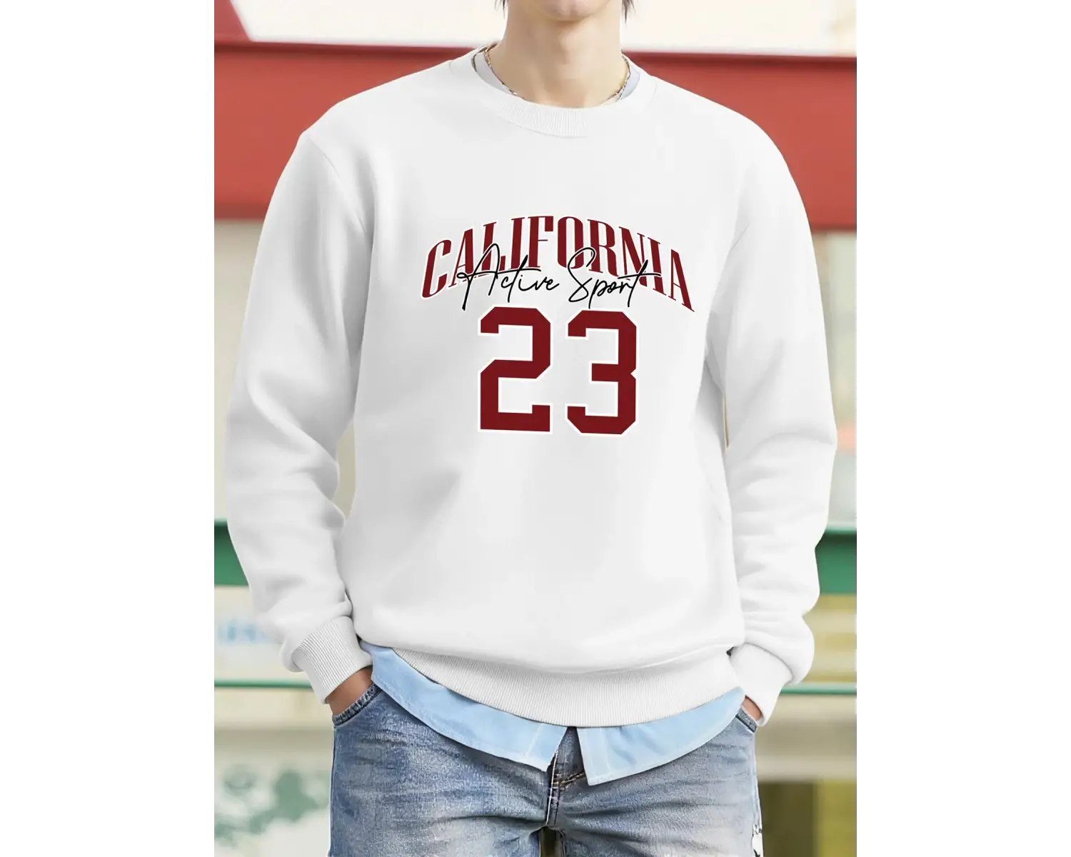 California Active Sport 23 Tasarım Erkek Tişörtü Moda Sokak Kazak Polar Günlük Giysiler Bisik