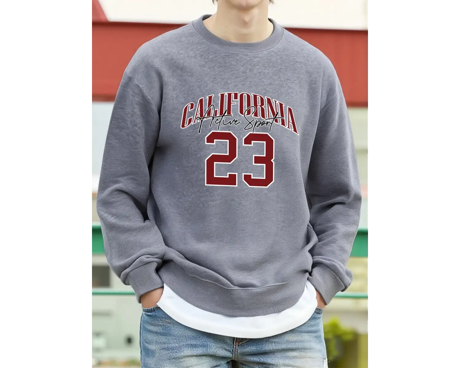 California Active Sport 23 Tasarım Erkek Tişörtü Moda Sokak Kazak Polar Günlük Giysiler Bisik