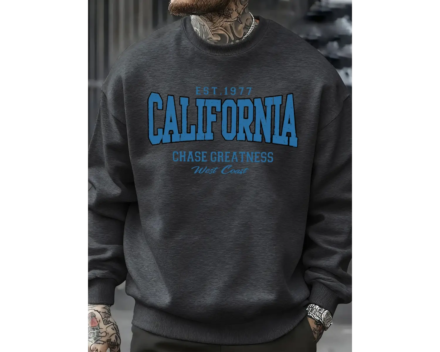 California Chasing Greatness Desen Erkekler Kazak Hip Hop Sokak Spor Giyim Moda Polar Kazak Y