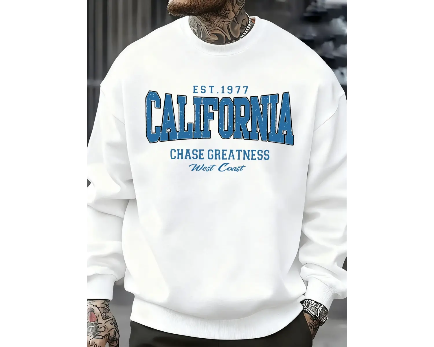 California Chasing Greatness Desen Erkekler Kazak Hip Hop Sokak Spor Giyim Moda Polar Kazak Y