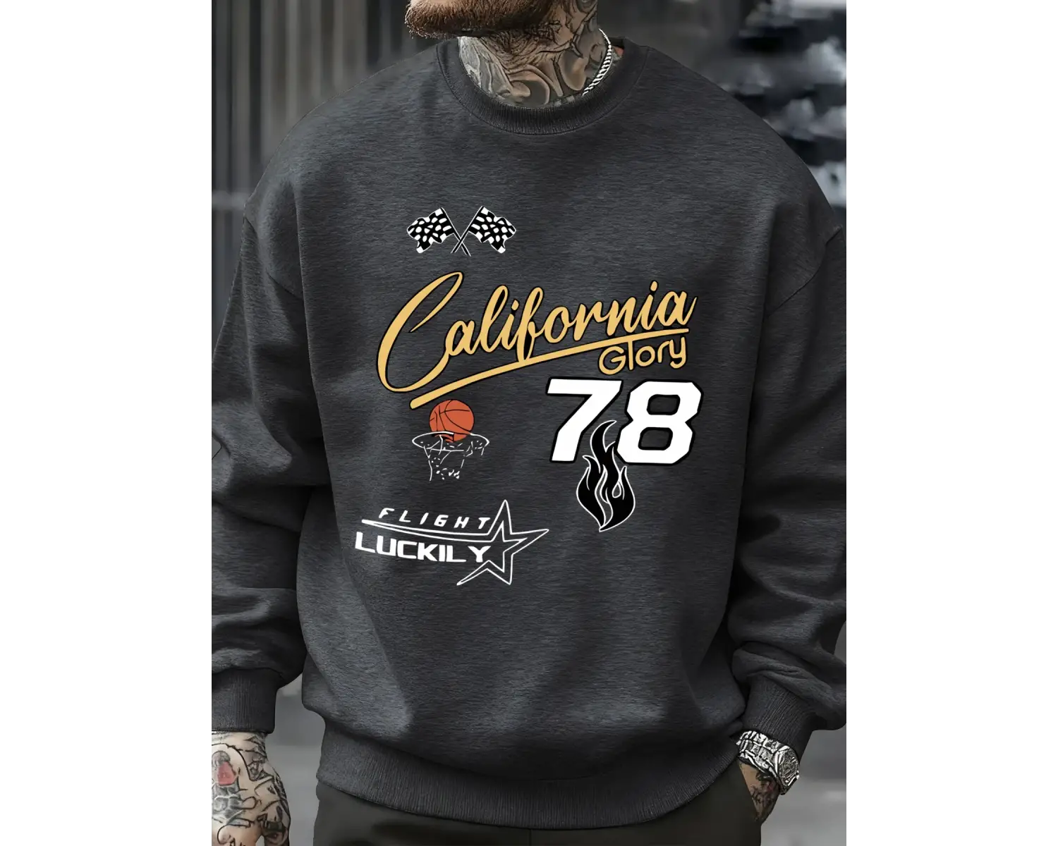 California Glory Basketbol Numarası 78 Desen Kazak Erkekler Sokak Rahat Spor Gömlek Sonbahar