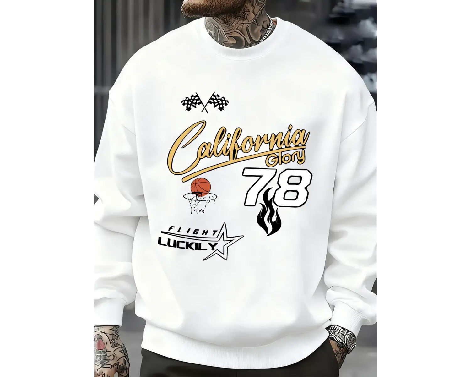 California Glory Basketbol Numarası 78 Desen Kazak Erkekler Sokak Rahat Spor Gömlek Sonbahar