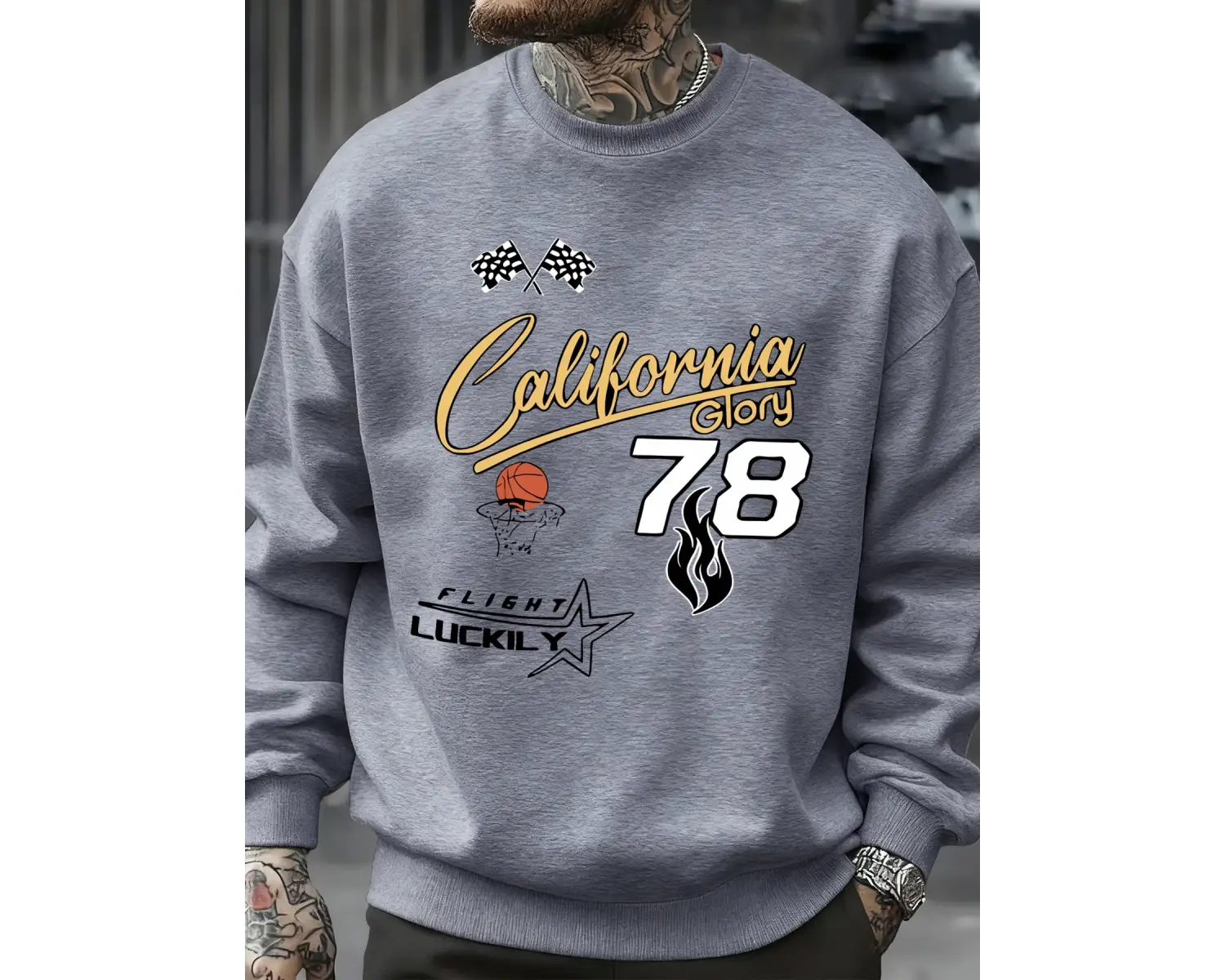 California Glory Basketbol Numarası 78 Desen Kazak Erkekler Sokak Rahat Spor Gömlek Sonbahar