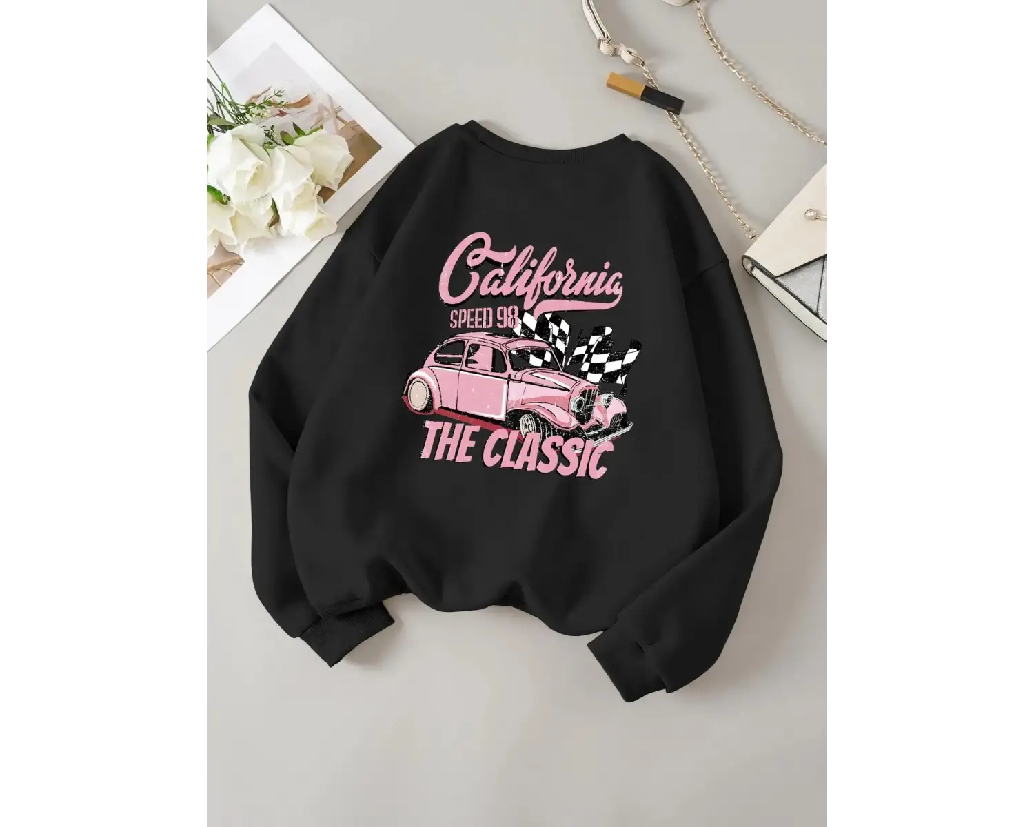 California Klasik Baskılı Eşofman Kadın Temel Moda Tüm Maç Hoodie Grafik Komik Kapüşonlular H
