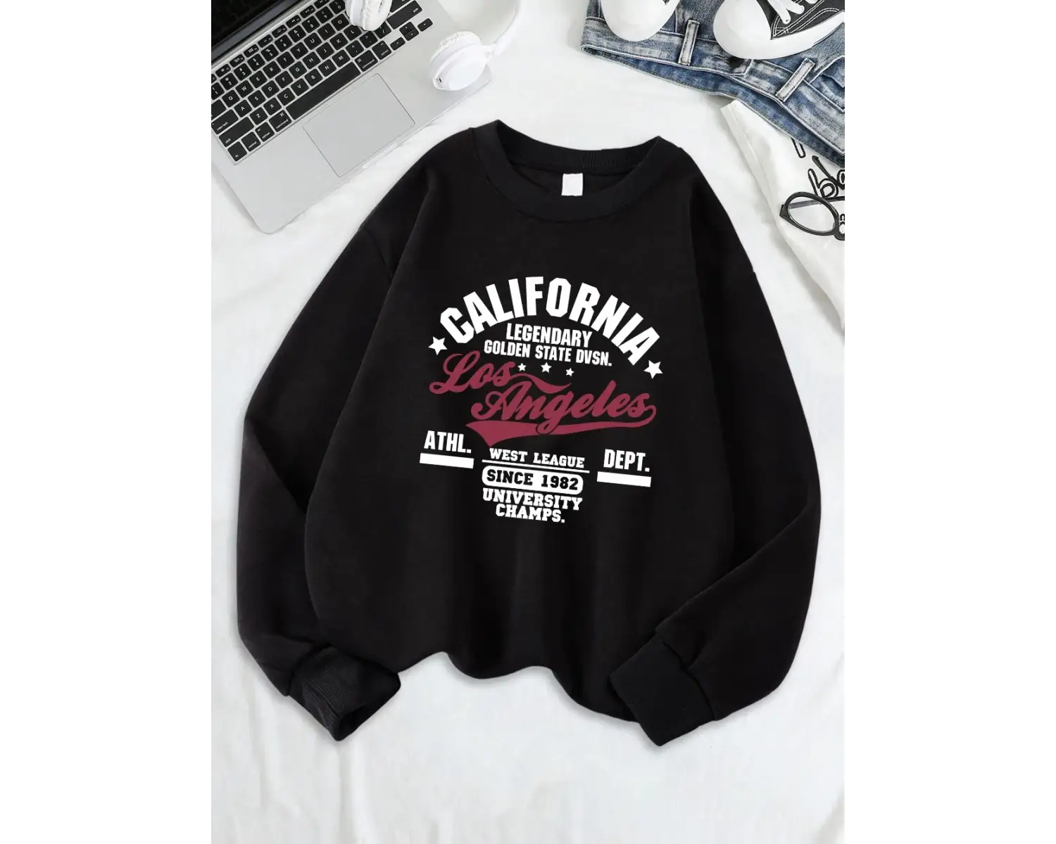 California Oakland Atletik Baskılar Tişörtü Kadın Gevşek Rahat Hoodies Polar Sıcak Bisiklet Y