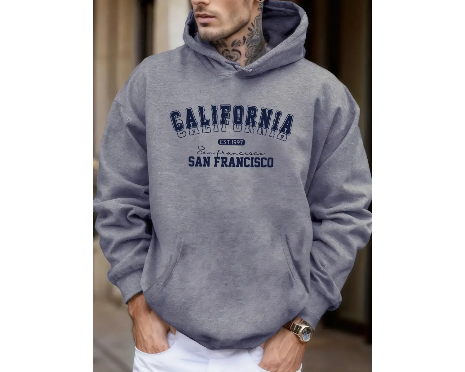 California San Francisco Est 1997 Baskılı Yumuşak Bol Kapüşonlu Üstler Polar Sonbahar Spor Gi