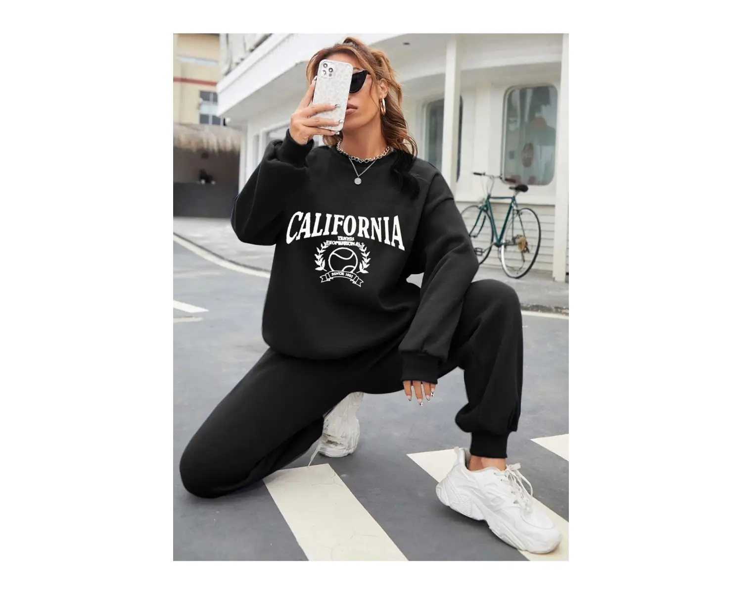 California Tennis Dijital Baskılı Kışlık UNİSEX Eşofman Takımı