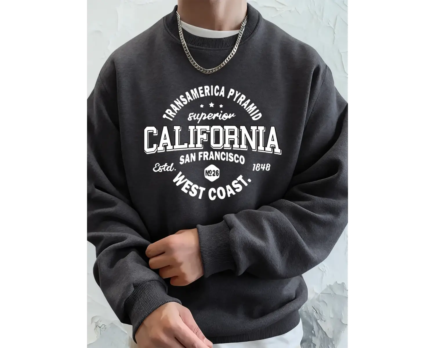 California West Coast Prints Erkek Kapüşonlular Sonbahar Gevşek Tişörtü Hip Hop Bisiklet Yaka