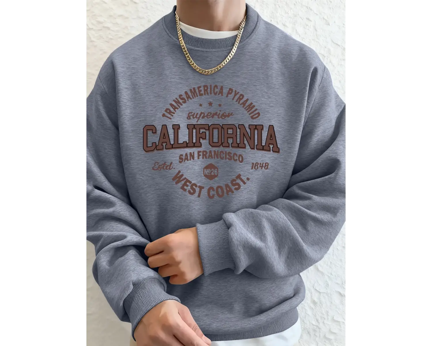 California West Coast Prints Erkek Kapüşonlular Sonbahar Gevşek Tişörtü Hip Hop Bisiklet Yaka