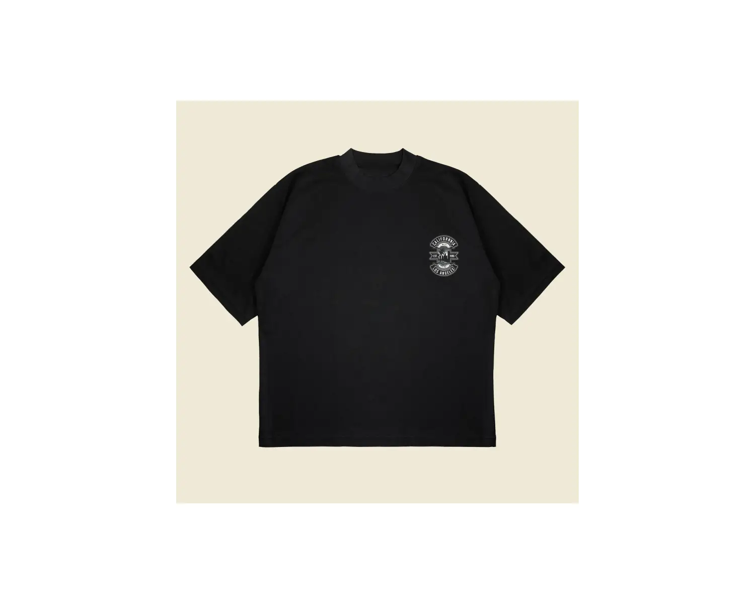 Californiala Baskılı Oversize Unisex Pamuklu Nefes Alan Kalın Kumaşlı