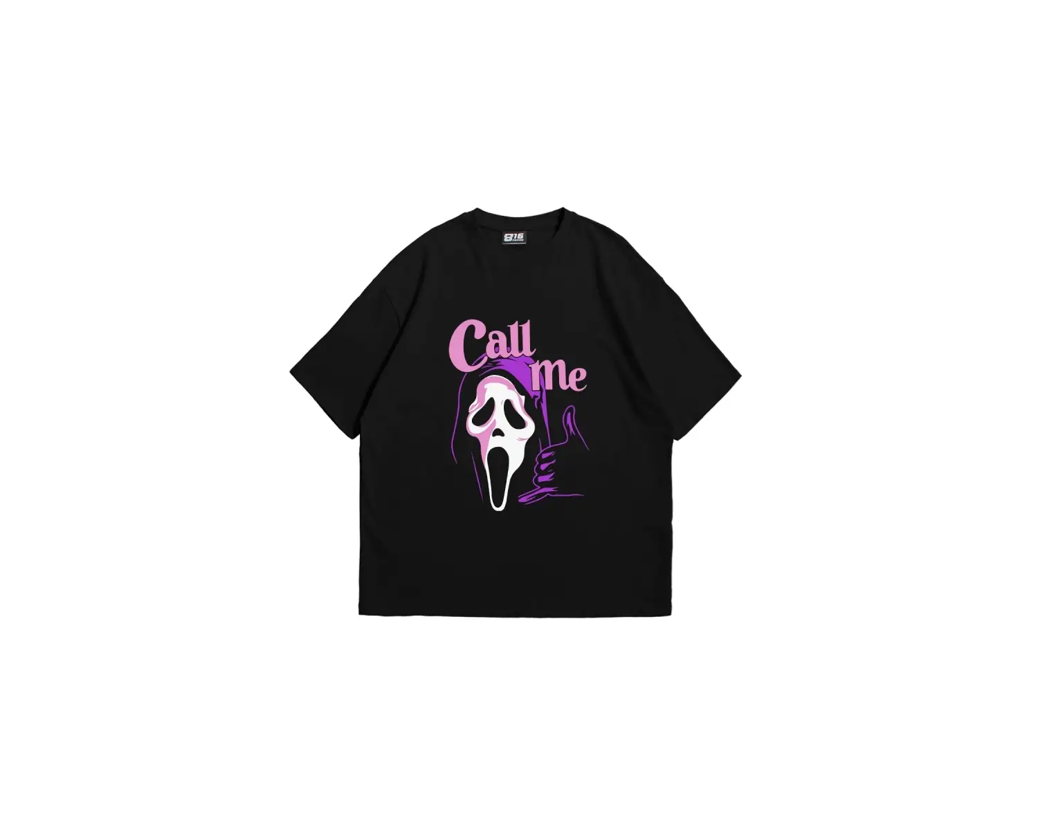 Call Me Baskılı Oversize Unisex Siyah