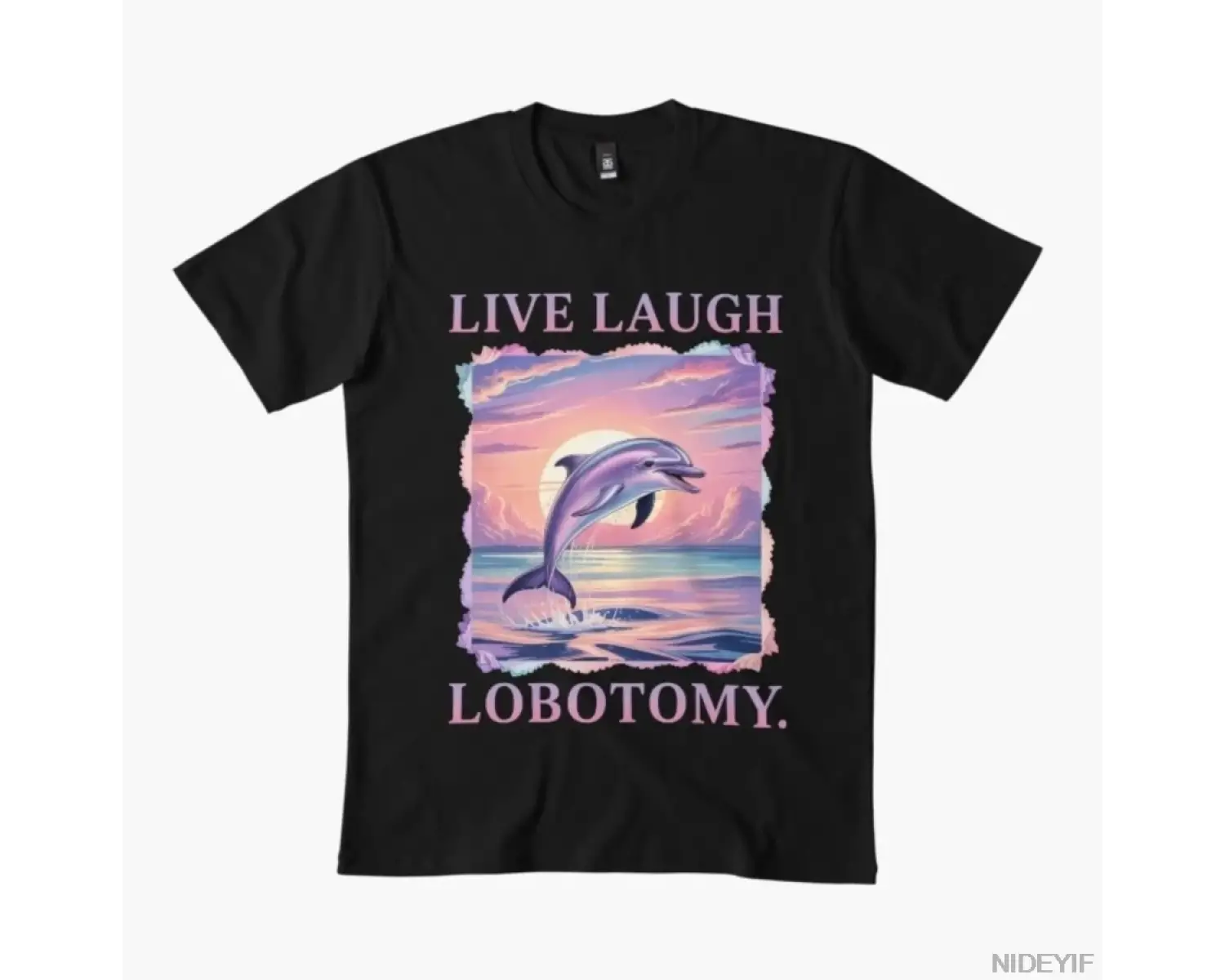 Canlı Gülmek Lobotomi Yunus T-shirt Erkekler Kadınlar Için % 100% Pamuk T Shirt Kısa Kollu Üs