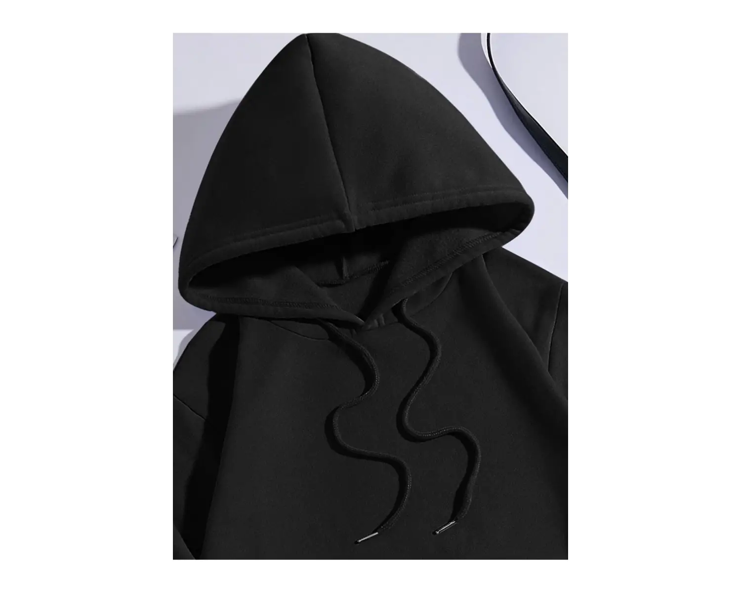 Car & Letter Graphic Drawstring Lined Hoodie Siyah