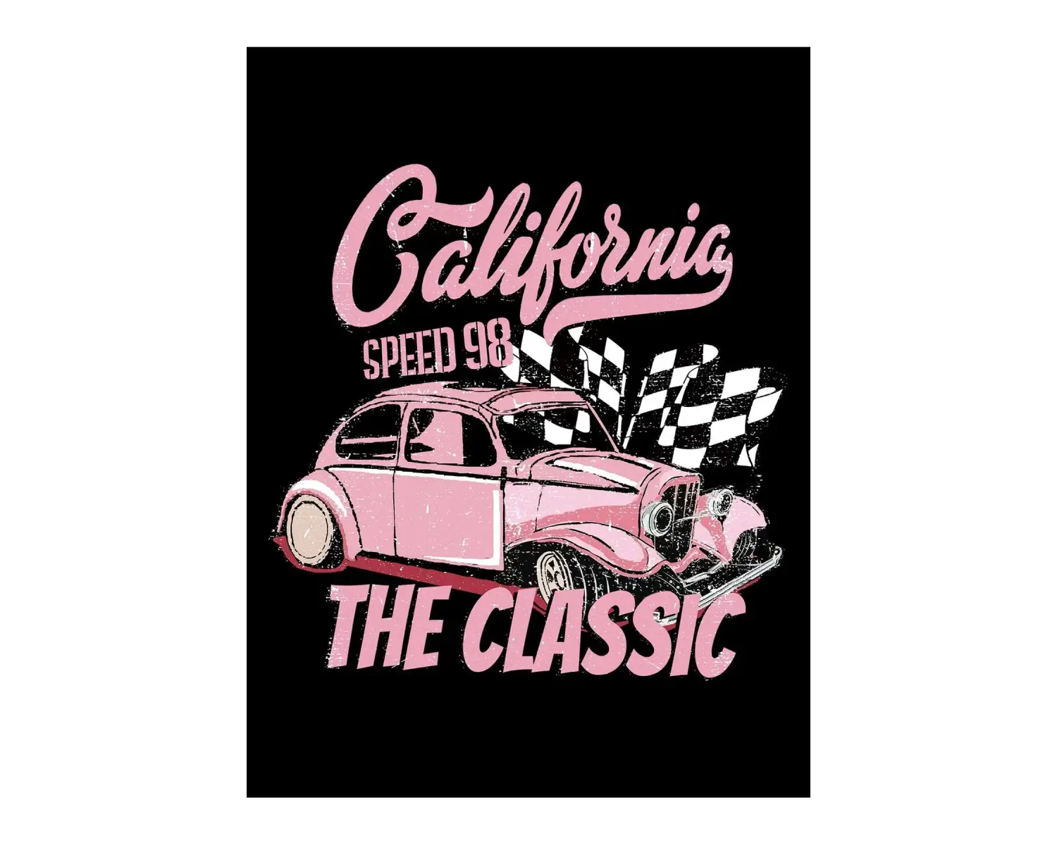 Car & Letter Graphic Drawstring Lined Hoodie Siyah