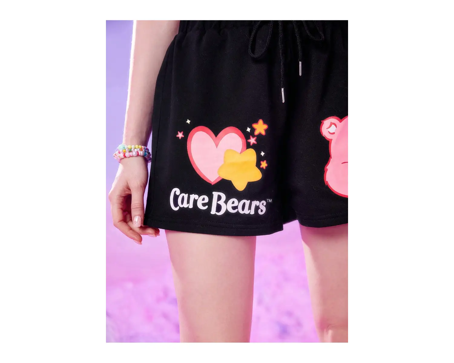 Care Bears Cartoon Graphic Drawstring Waist Şort
