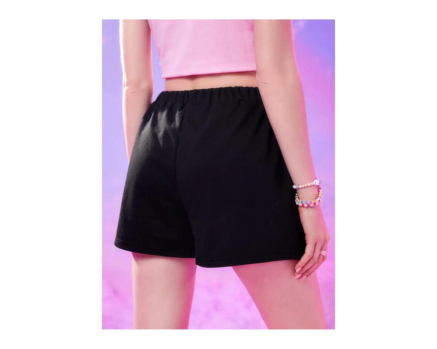 Care Bears Cartoon Graphic Drawstring Waist Şort