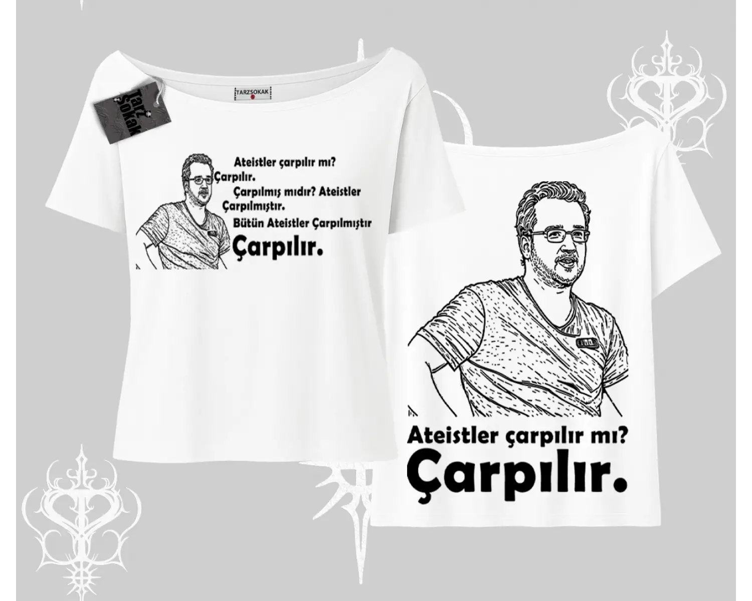 Çarpılır mı? Çarpılmıştır. Kayık Yaka Tshirt