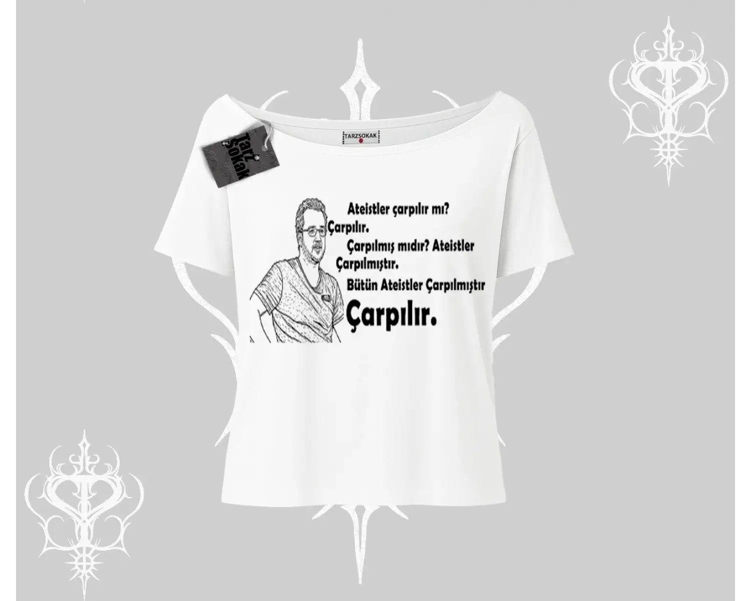 Çarpılır mı? Çarpılmıştır. Kayık Yaka Tshirt