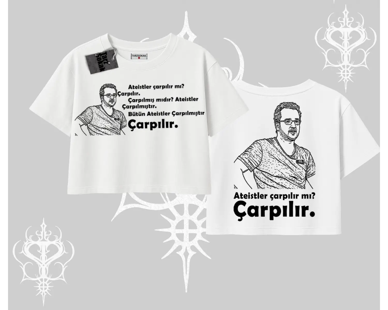 Çarpılır mı? Çarpılmıştır. Oversize Crop Tshirt