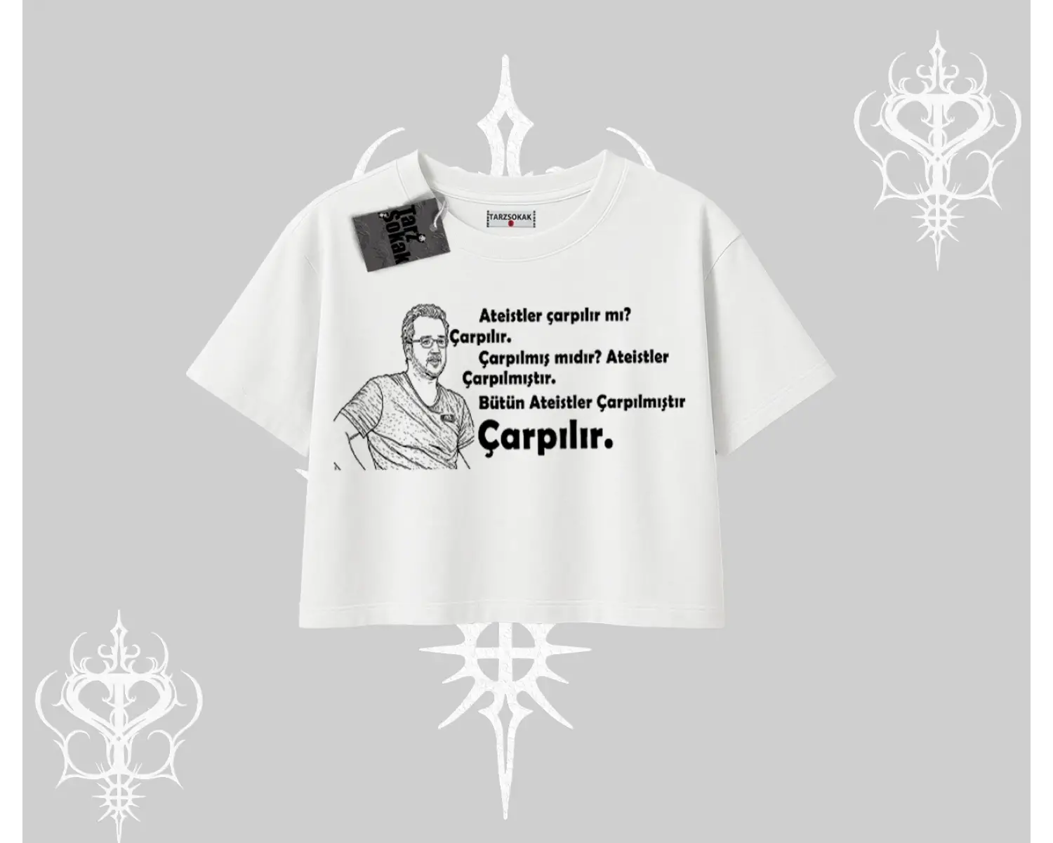 Çarpılır mı? Çarpılmıştır. Oversize Crop Tshirt