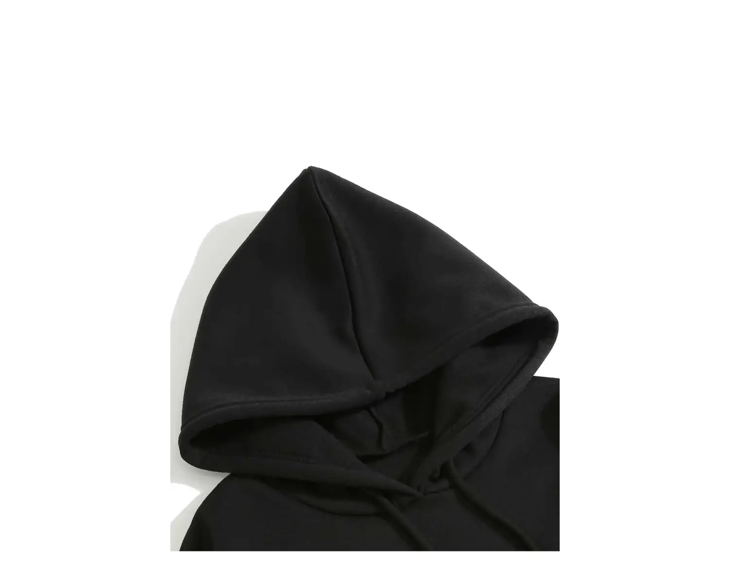 Cartoon And Korean Letter Graphic Drawstring Lined Hoodie Siyah