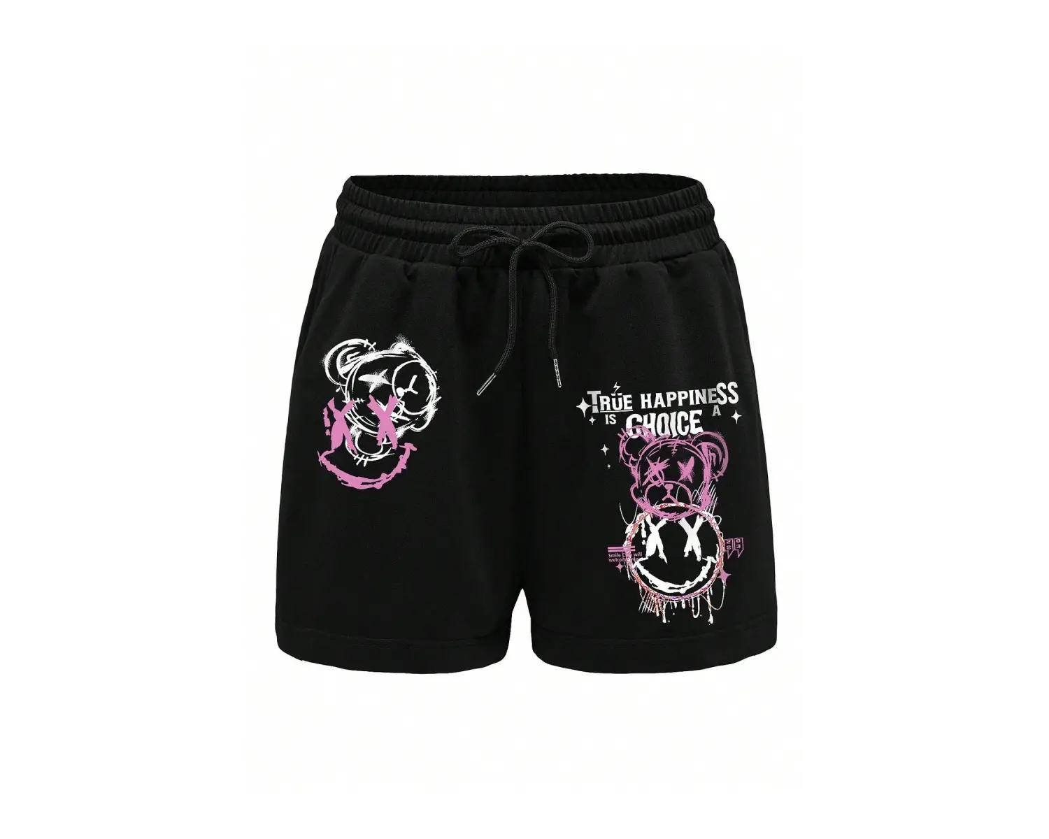 Cartoon Graphic Drawstring Waist Şort