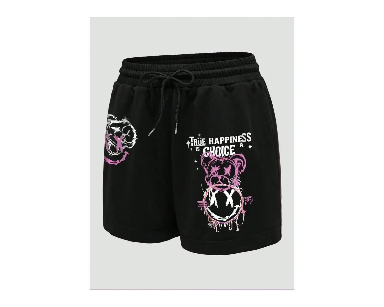 Cartoon Graphic Drawstring Waist Şort