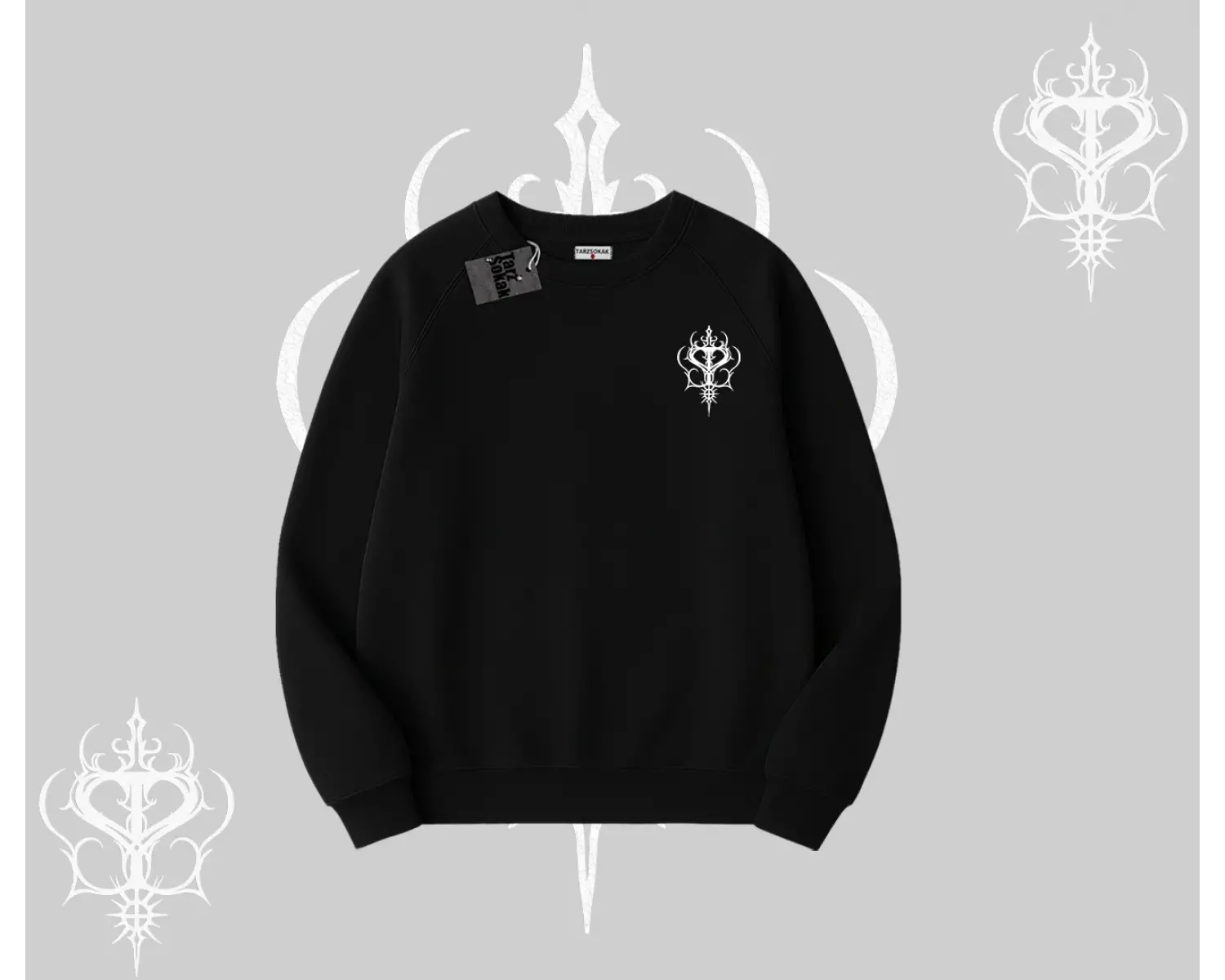 Cat Mom Yazılı Minimal Kedi Arka Baskılı Biskilet Sweatshirt