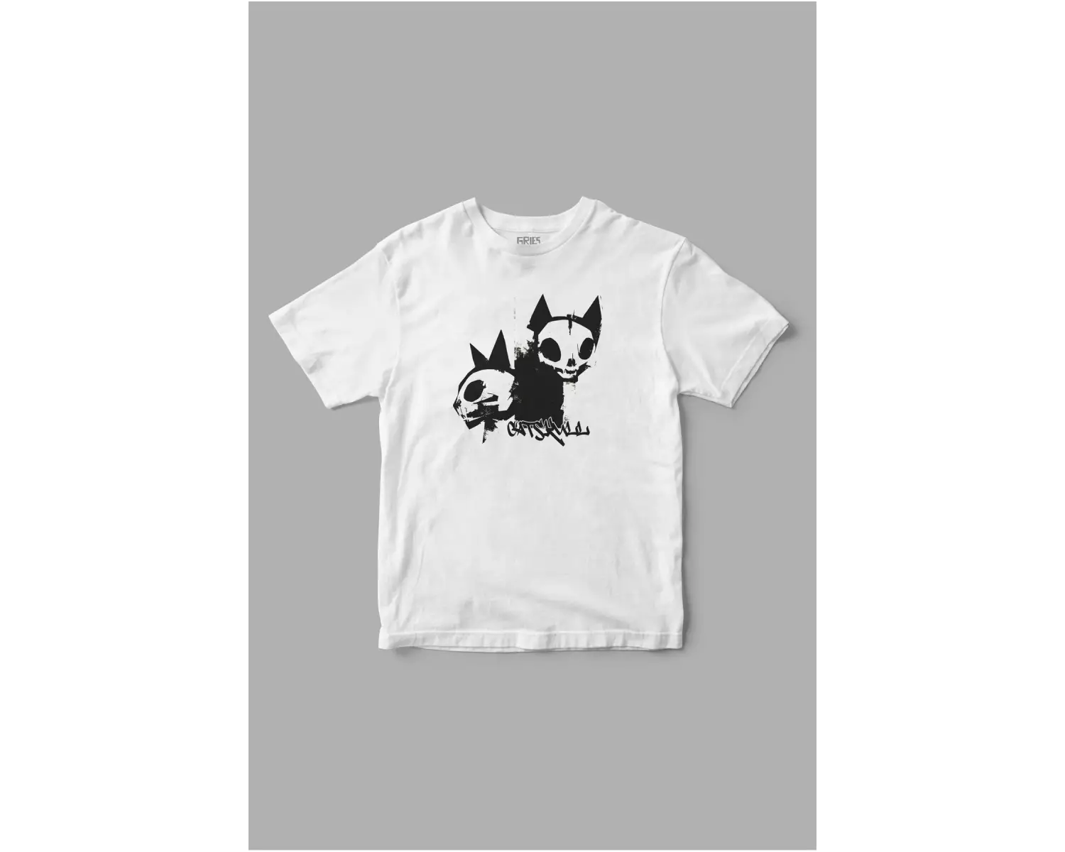 Cat Skull Baskılı Tişört